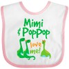 inktastic Mimi and PopPop Love Me Grandson Dinosaur Baby Bib