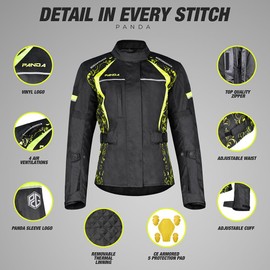 Motorcycle Jacket for Women Waterproof All Weather CE Armored Enduro Dual Sports Motorbike Riding Adventure Touring Jackets | Green-2XL