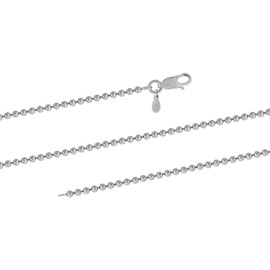 LeCalla 925 Sterling Silver Italian Rhodium Plated Ball Chain Necklace for Women 20 Inches