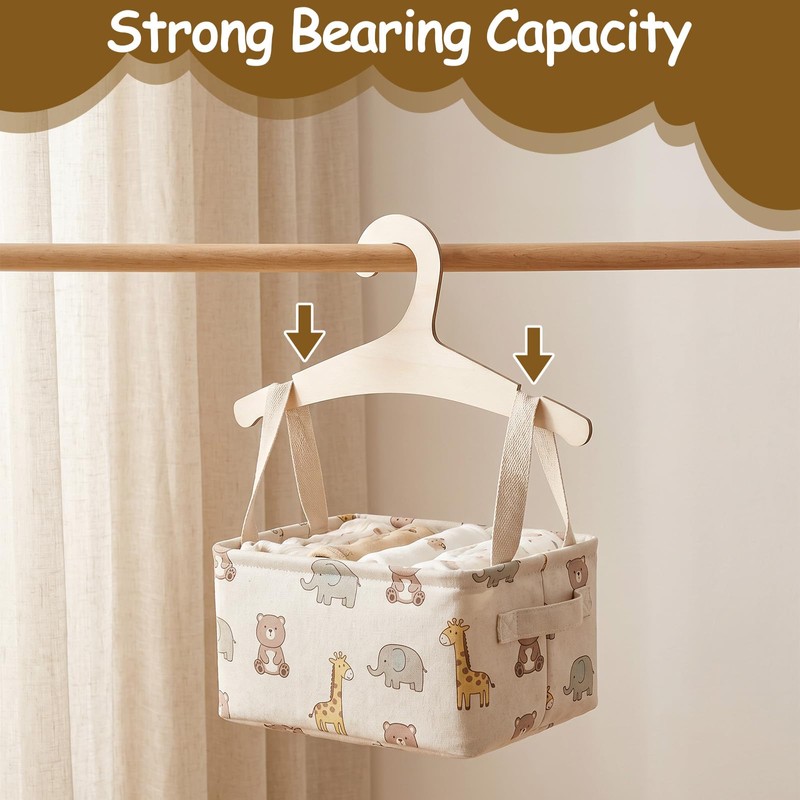 12Pack Wooden Baby Clothes Hangers, 9inch Baby Wooden Hangers for
