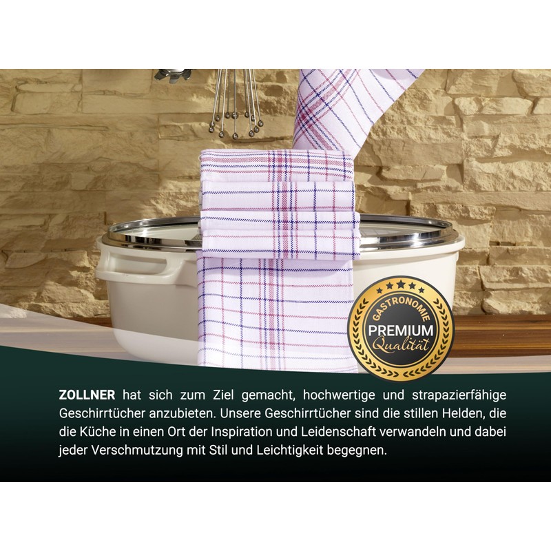 ZOLLNER Set of 5 Tea Towels 65 x 70 cm