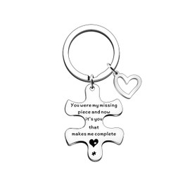 WTOPP Couple Gifts Boyfriend Girlfriend Christmas Valentine Keyring Wife Husband Birthday Anniversary Keyring For Him Her Fiancee Engagement Wedding Bride Groom Present Keyring
