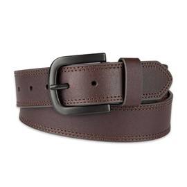 Dickies Mens 38mm Leather Belt With Two Row Stitch, Brown, 40