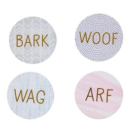 Pearhead Dog Themed Coaster Set, Dog Themed Home and Kitchen Décor, Dog Lover and Dog Owner Home Accessory