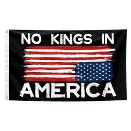 No Kings In America Flag 3x5 Ft Durable Polyester with 2 Brass Grommets for Outside Garden Yard Decorative
