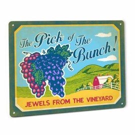 Sign Decoration Wall Art The Pick Of The Bunch Sign Grapes Vineyard Concord Napa Sonoma Kitchen Decor