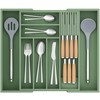 TIOPGHAD Bamboo-Silverware-Drawer-Organizer-Kitchen, Expandable Utensil Holder Cutlery Tray Flatware Organization Adjustable