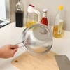 Stainless Steel Basin Colander with Handle Kitchen Strainer, Resting Feet