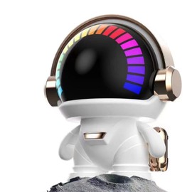 NEVKA Bluetooth Speaker, Portable Wireless Speaker with HiFi Sound Quality,Astronaut Bluetooth Small Speaker,24H Playtime with ambient lighting,Speaker for Home,Car,Outdoor, Travel(White-Gold Upgrade)