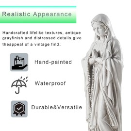 Keslecy Virgin Mary Statue Outdoor, Religious Garden Statue, Blessed Mother Outdoor Statue, Large Outdoor Garden Statues Home Yard Patio Lawn Hallway