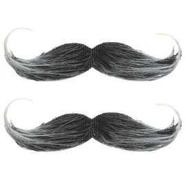 Gadpiparty 2 x False Moustache Novel Moustache Realistic Moustache False Beard and Moustache Grey Beard Fancy Dress Beard Cosplay Beard Fabric Man Make Up Party Supplies