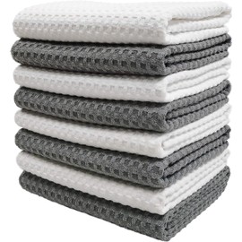 Polyte Paño de Cocina Microfibra Waffle 380 gsm, 40.6x71.1 cm, 8 Pzas