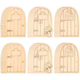Nurhore Wooden Fairy Doors Set 30PCS, DIY Fairy Garden Accessories, Mini Door Shape Perfect for Fairy Parties,Home, Birthday, Wedding, Christmas, Party Decoration
