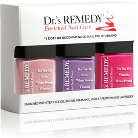 Dr.s Remedy- Paquete de 3 esmaltes de uñas Drs Remedy - Hop To It, Be Hopeful Trio - Fortalecedor de uñas enriquecido totalmente natural              