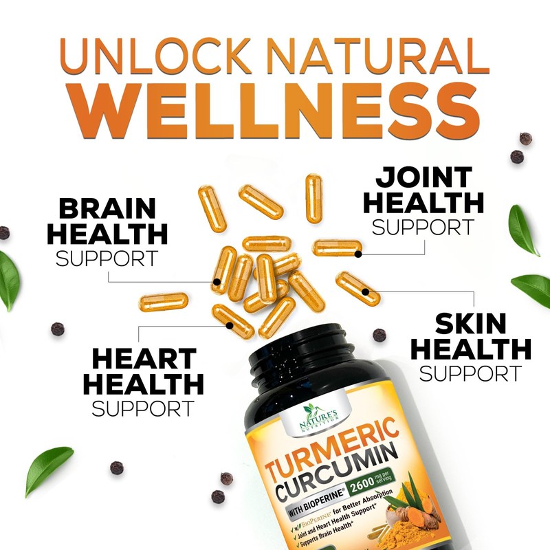 Turmeric Curcumin Supplement 2600mg - 95% Curcuminoids with Organic Turmeric