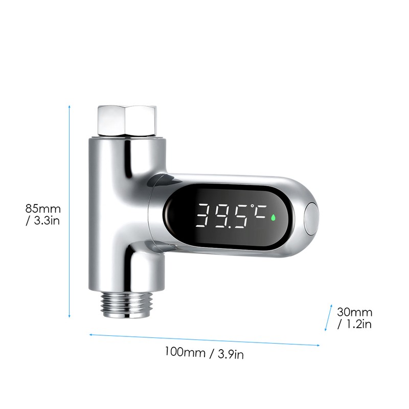 LED Display Water Meter Digital Shower Thermometer Bath Temperature Monitor