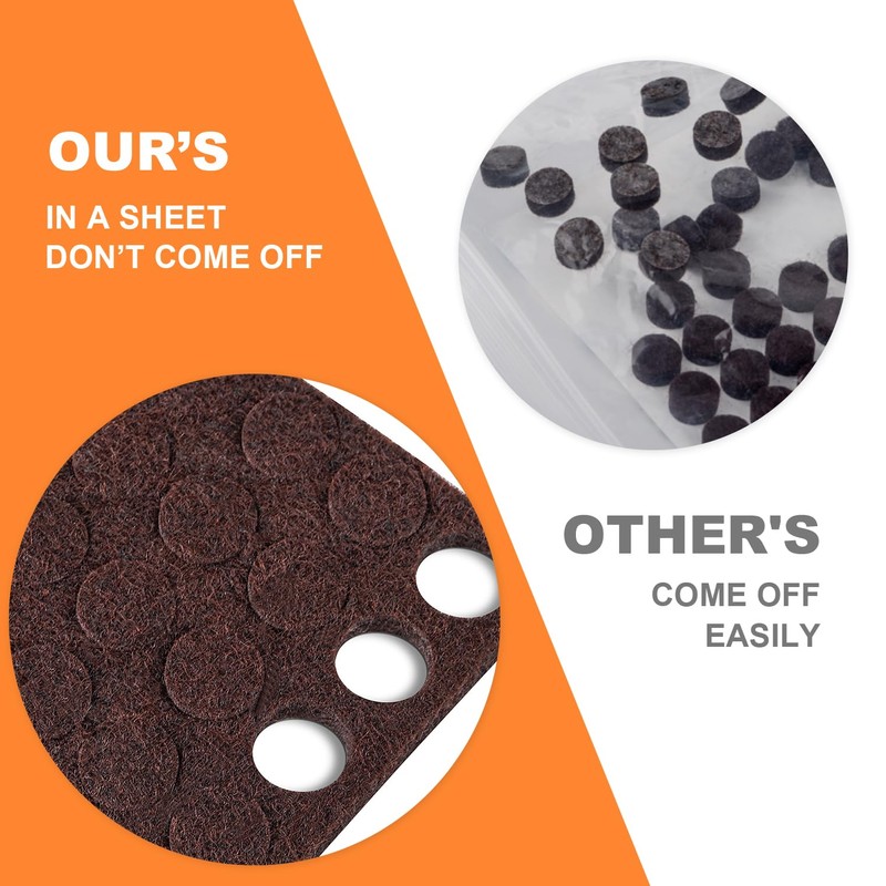 Felt Cabinet Door Bumpers - Small Felt Pads for Cabinet