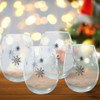 Winter Wine Glass Set - Set of 4 Stemless Glasses