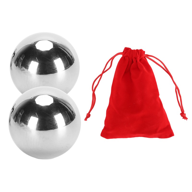 1 Pair Baoding Balls 3.5cm Diameter Stainless Steel Hand Balls