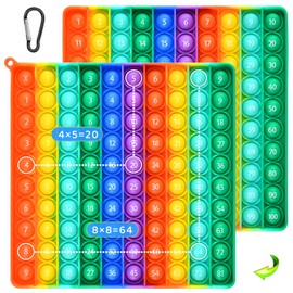 Popit XXL Fidget Toys, Pop It, Push Pop Bubble Fidget Sensory Toy, Stress Relief Sensory Toy, Rainbow Multiplication Board, Multiplication for Children, Learning Toy for Additive (A1)