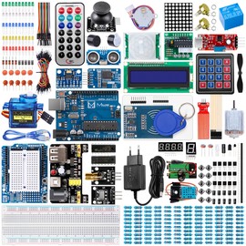 Starter Kit for Arduino Electronic Set Miuzei Full Version Kit Electric Kit with Breadboard Sensor Resistors Power Supply LEDs etc. 248 Accessories 42 Programming Courses Technology Kit for Adults