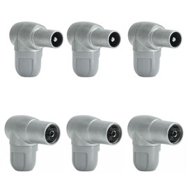 RASMACOR TV Antenna Plug IEC Coaxial 3X Antenna Socket 3x Angled Plug Coaxial Cable Adapter Antenna Cable CEI Angle Plug Shielded for 6.9 mm Coaxial Cable