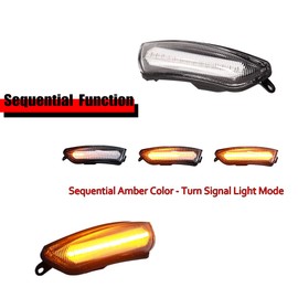 GTINTHEBOX Clear Lens Sequential Amber LED Side Mirror Blinker Turn Signal Lights For 2011-2020 Chrysler 300 Side marker Lamp
