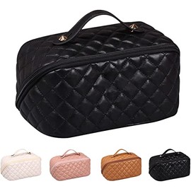 Travel Cosmetic Bag,Large Capacity Travel Make up Bag,Cosmetic Bags for Women,Multi-Functional Storage Cosmetic Bag (Black)