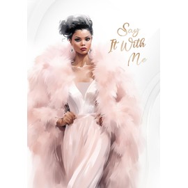 Greeting Cards - I DESERVE - African American Women, Motivational and Inspirational Black Girl Magic, Words of Affirmation (Pink)