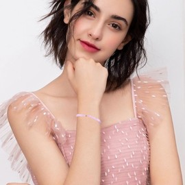 JENCVNL 4 mm Natural Stone Beads Stretch Bracelet Women's Genuine Natural Stone Bracelet with 18K Gold Beads Gemstones Stretch Bracelets Bead Bracelet, 18 cm, Gemstone, 18K gold pearl, No Gemstone