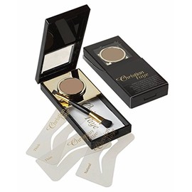 Christian Eyebrows DARK BROWN Stencils, Powder and Brush Set