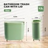 Supteron Bathroom Trash Can with Lid 3.2 Gallon Narrow Trash