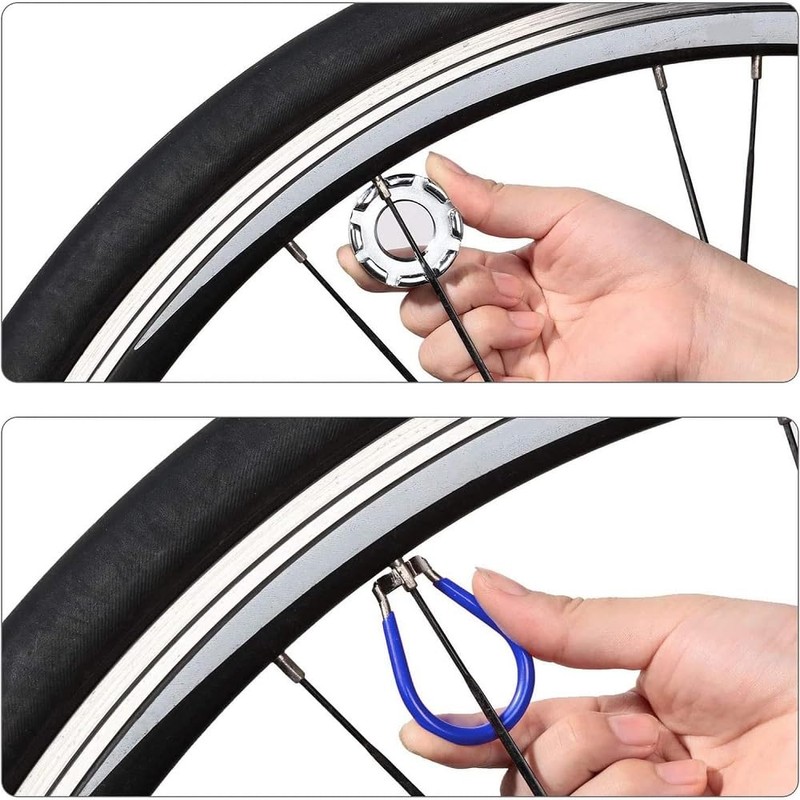 fixinus 4 Piece Bicycle Spoke Wrench, Universal Forged Steel Bike