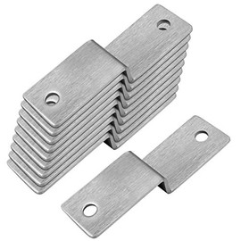 heneng 10 Pcs Stainless Steel Z Shaped Corner Bracket, Offset Height: 3/4", Furniture Support Picture Frame Bracket Fastener, 3/32" Thick