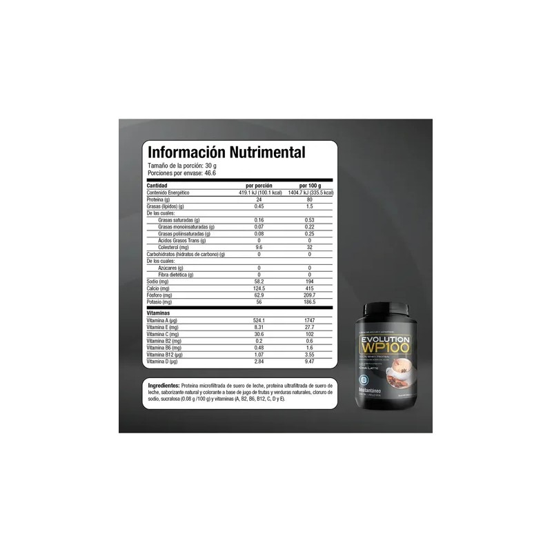 Evolution Wp100 - Bote Chai Latte De 1400 G -
