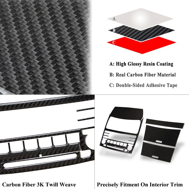 AeroBon TSX Real Carbon Fiber Interior Trim Overlay Compatible with