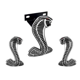 1999-2004 Mustang SVT Cobra Red Eye Snake Fender Emblems and 4" Grille Emblem Kit