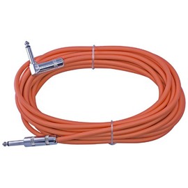Yovus Flexible Guitar Cable Right Angle to Straight 1/4" (20ft, Orange)