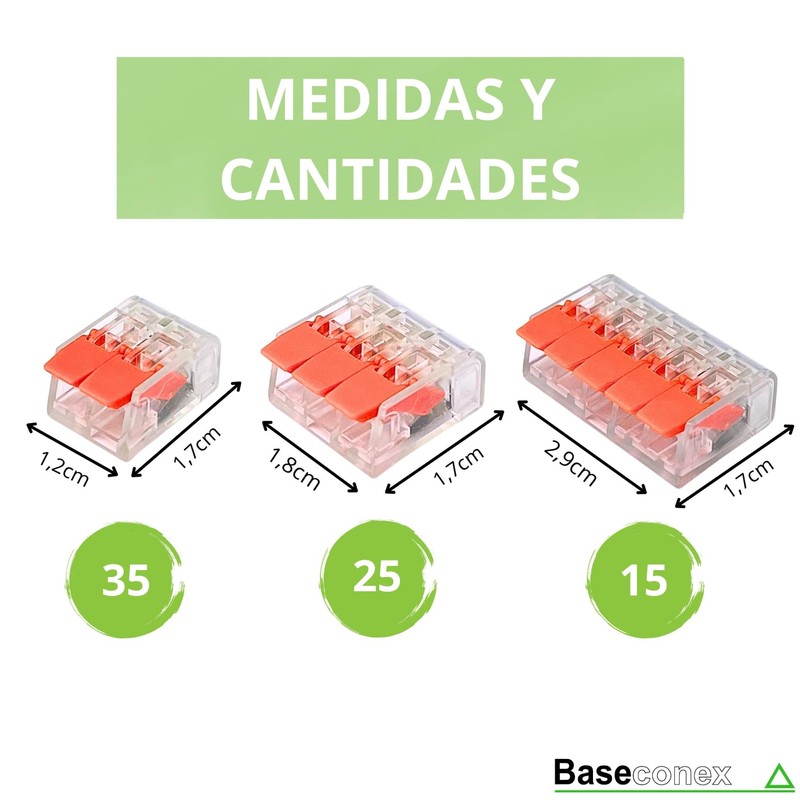 BASECONEX Pack of 75 Cable Connectors with Lever Coupling 2/3/5