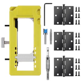 Zenymb Modern Black Matte 3.5 Inch Flush Mount Metal Door Hinges, 3 Count, Hinge Jig Router Template for Precise Hinge Routing, No Squeaks, Antirust