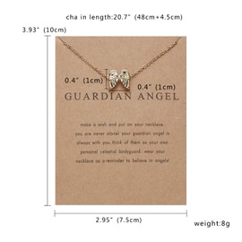 Guardian Angel Necklace for Women Grils - Friendship BFF Necklace for Mom Daughter Aunt Niece Sister Gifts Best Friend Necklaces Long Chain Necklace with Message Card