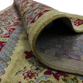 Modefa Turkish Islamic Luxury Prayer Carpet - Plush Velvet Kilim Prayer Rug - Traditional Muslim Sajadah - Thick Janamaz for Men & Women - Ramadan or Eid Gift - Floral (Gold)