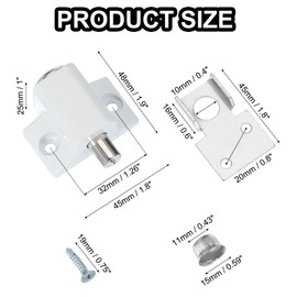 sourcing map Sliding Window Locks Push-in Sliding Window Security Lock with Keys, Sliding Door Keyed Locks for Up and Down Window, Horizontal Sliding Window Doors, White 1 Set