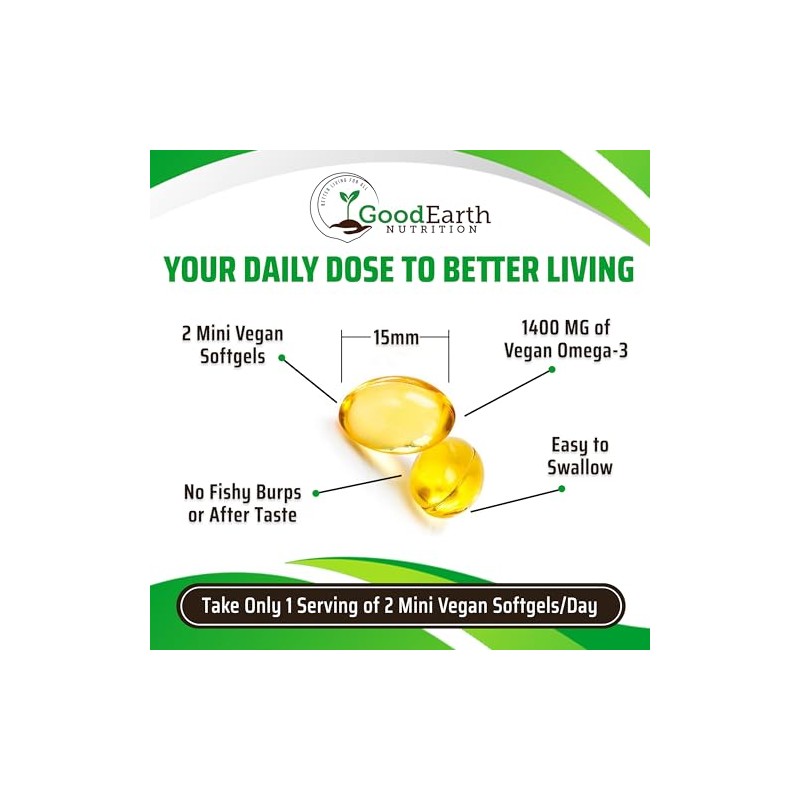 Vegan Omega 3 - Potent Plant Based Algal DHA derived