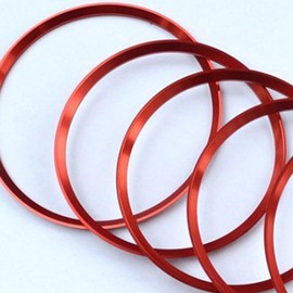 AIXXCUVQ Wear-resistant Vent Outlet Ring Cover Trim Fashion Aluminum Alloy Car Vent Decoration Trim Air Vent Outlet Rings, red