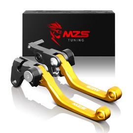 MZS Pivot Levers Brake Clutch CNC Compatible with Suzuki RMZ250 2004/ RMZ250 2007-2018/ RMZ450 2005-2018 (Gold)