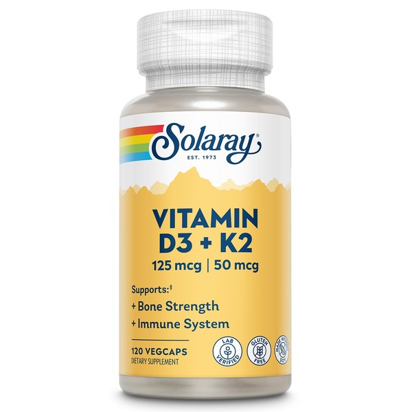 SOLARAY Vitamin D3 K2 - Bone Health and Immune Support