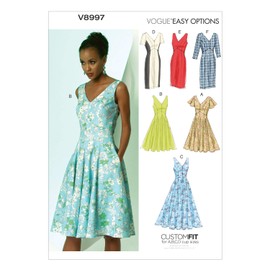 Vogue 8997 Misses' Princess Seam V-Neck Dresses Sewing Pattern, Size 14-16-18-20-22