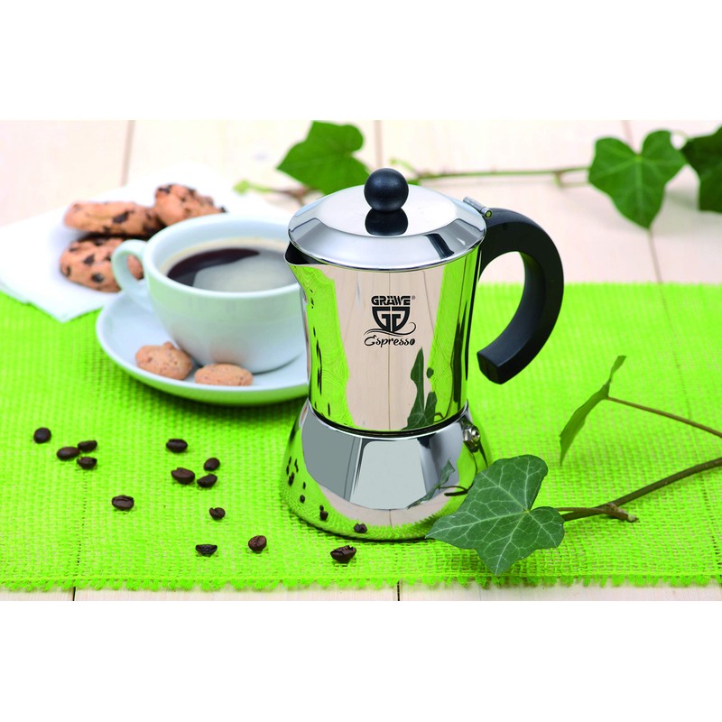 Gräwe espresso maker, made of stainless steel (0 % aluminium),