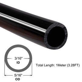 QuQuyi 3/16" (4mm) ID x 5/16" OD Silicone Vacuum Tubing Hose Black High Temperature Food Grade Pure Silicon Tube Air Hose Water Pipe for Pump Transfer, 3.28ft Length